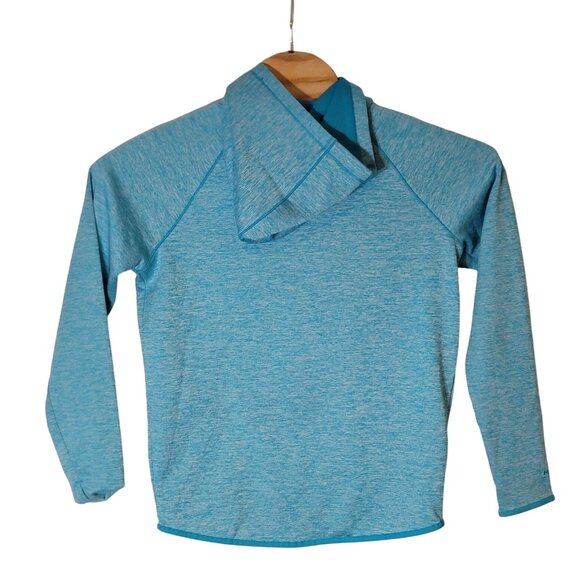 Under Armour Cold Gear Hooded Sweatshirt Size Small Teal Hoodie Thumb Holes - Picture 2 of 6